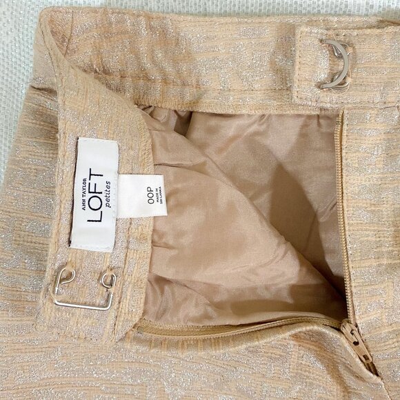 Women's Minimalist Mini Skirt w Pockets Ann Taylor LOFT Textured Petite Clothing - Picture 4 of 11